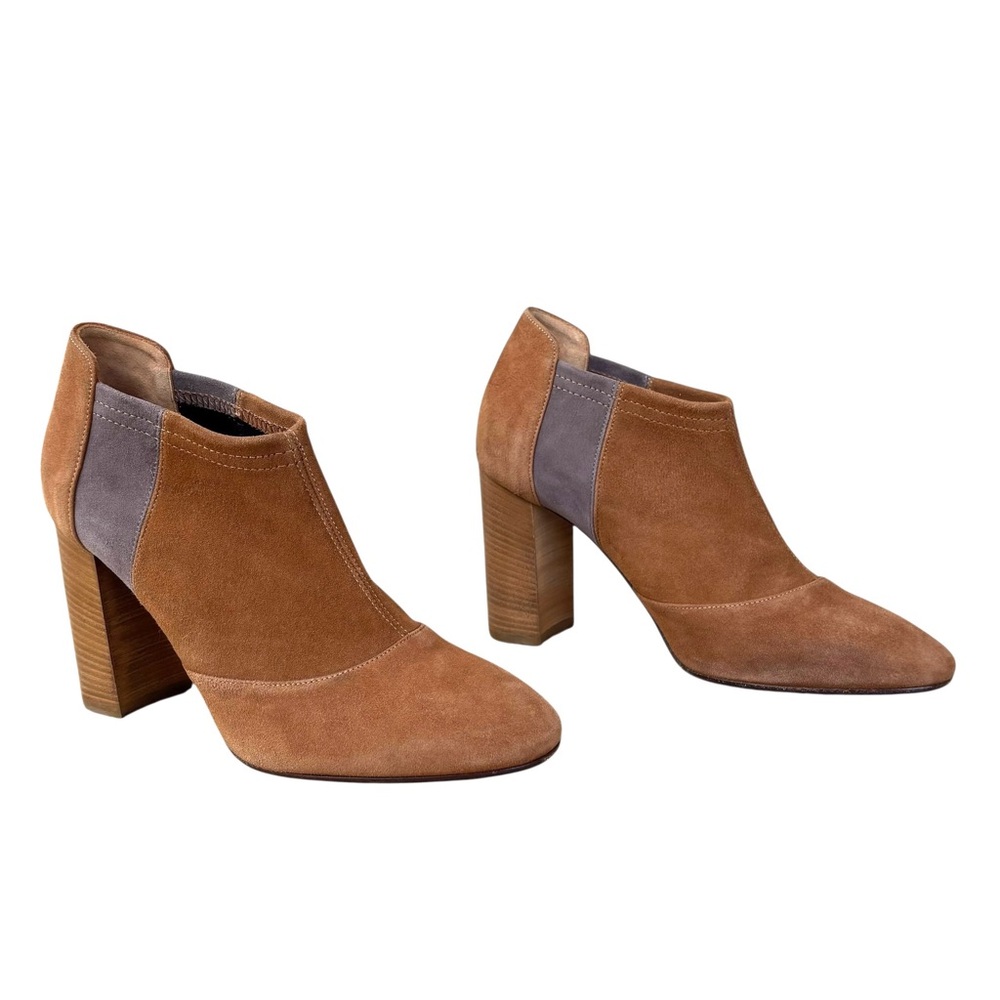 AQUATALIA Caramel & Lavender Suede Bootie Heels